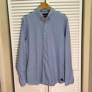 Massimo Dutti men’s soft blue flannel button down cotton shirt M